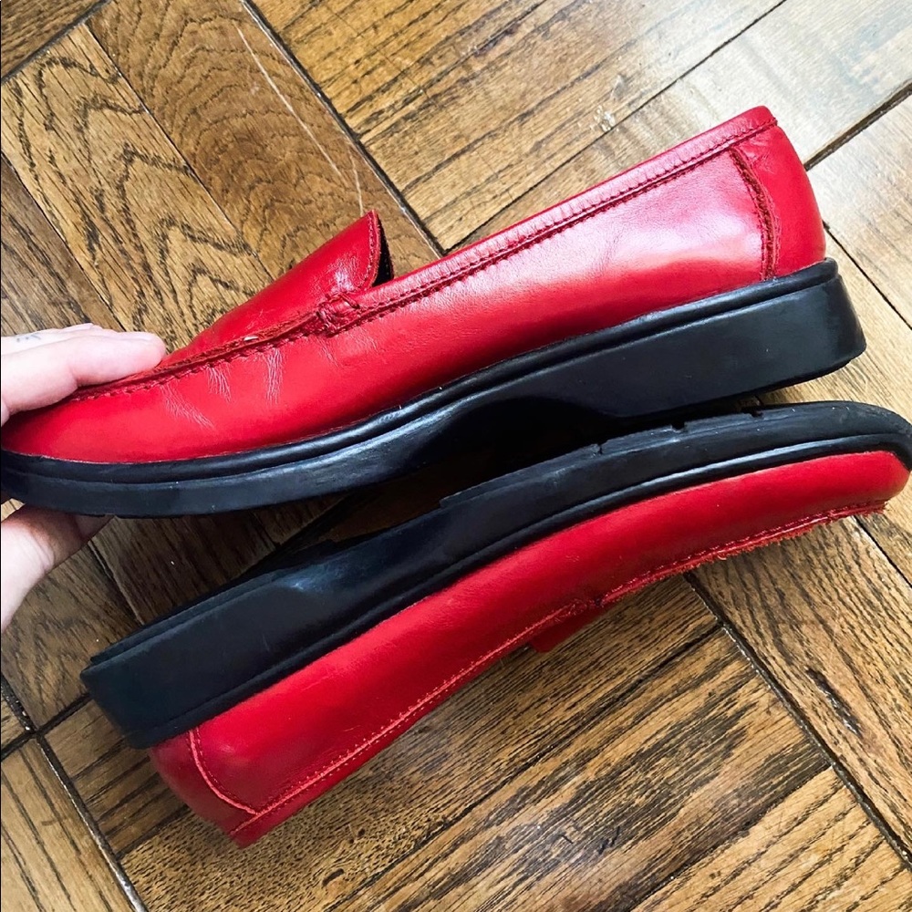 vintage red loafers